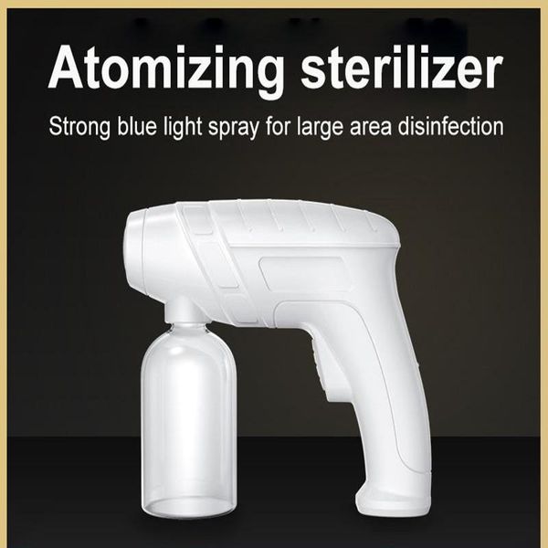

watering equipments 300ml portable electric sanitizer sprayer blue light rechargeable nano steam water spray gun home disinfection machine a