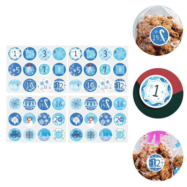 

gift wrap 20 sheets christmas number countdown sticker paper bag digital