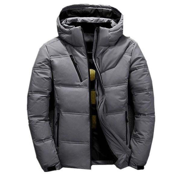

men's down & parkas solid color all-match coat casual warm white duck jacket short winter thick korean plus size, Black