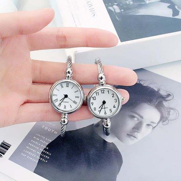 

wristwatches women's fashion creative bracelet watch vintage elegant designer ladies wrist watches simple number female clock drop, Slivery;brown