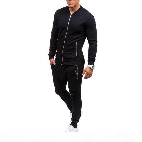 

men casual wear set fashion trousers sweatshirts plus size xxxl ropa de deporte suit black fitness tight mens tracksuits