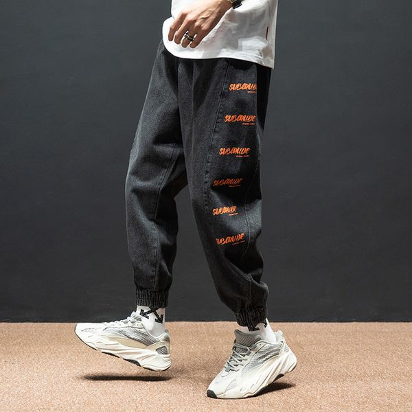 

2021 new japanese fashion printed designer homme pants streetwear hip hop men joggers pjft, Blue