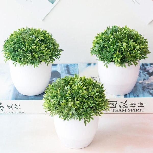 

3/6 pcs artificial plants bonsai small tree pot fake flowers potted ornaments for home decoration el garden decor1