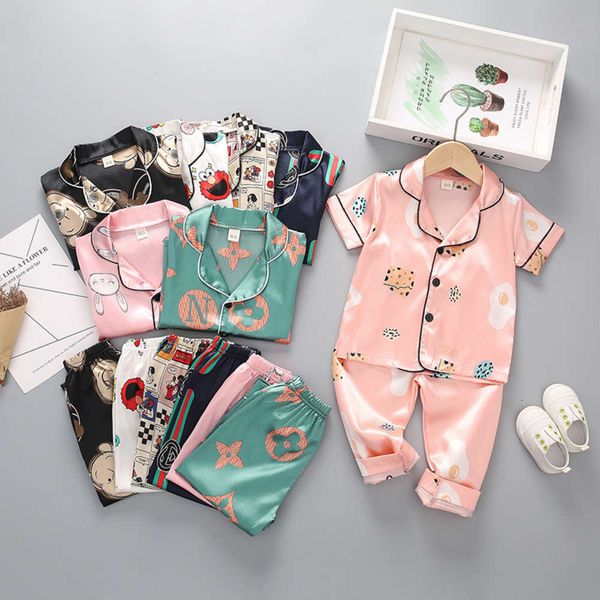 

mosquito pants summer home wear ice thin children's pajamas set, Blue;red