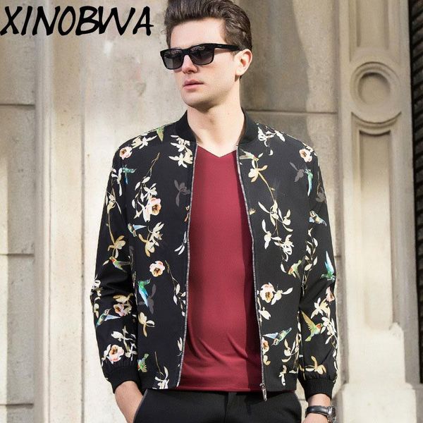 

men's jackets england style mens spring autumn high fashion stand collar bomber short camouflage coats man casual oversize 4xl outwear, Black;brown