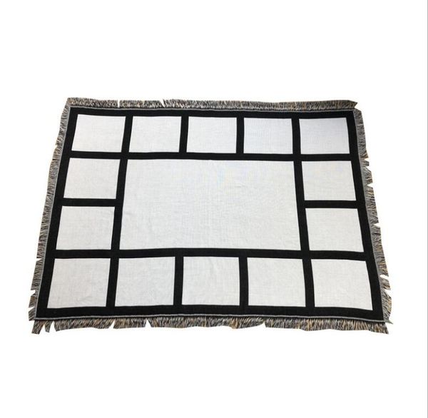 

a-plaid sublimation blanks blanket with tassels 9 15 20 grids mat heat transfer printing sofa blankets throw blankets sublimation bla