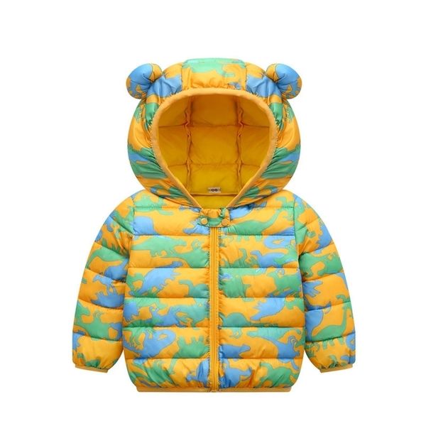 

winter warm jacket for baby girl and boy cotton dinosaur thick hooded sweatshirt girls outwear kids birthday gift 211021, Blue;gray