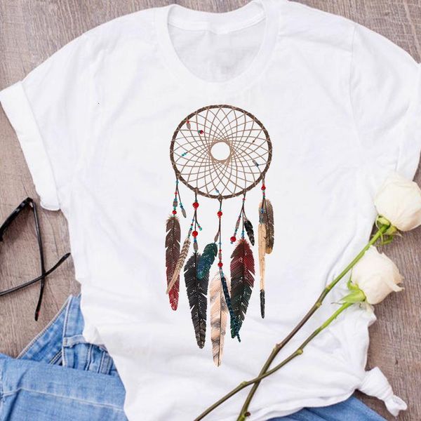 

women graphic feather web short sleeve printed kawaii clothing cute 90s clothes lady tees female t shirt womens t-shirt, White