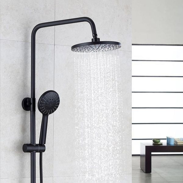 

bath accessory set rain shower faucet system bathroom mixer tap mablack three-level constant temperature faucets