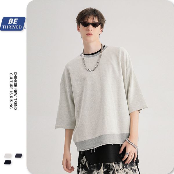 

be men's wear high street kanye reverse wear 5-sve fog street fashion brand bat sve t-shirt inf, White;black