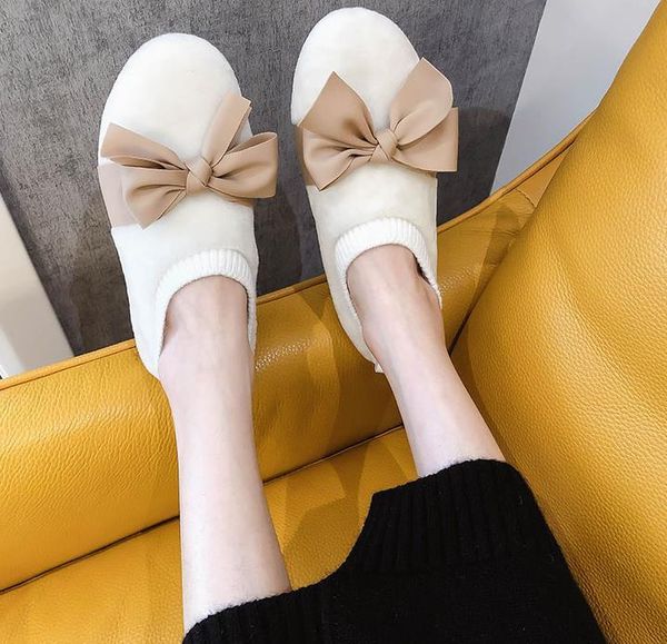 

boots white fur shoes women wear 2021 autumn and winter elastic socks bow cute ins peas tide, Black