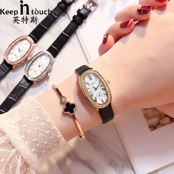 

oem gift wine barrel high-grade quartz watch women's watch, Slivery;brown