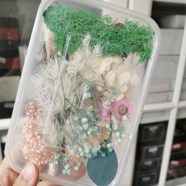 

1-2 boxes,mixed eternal dried flower materials,rose hydrangea for diy wedding invitation gift card scented candle de qylzuj
