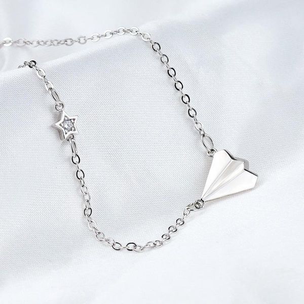 

chokers female korean fashion necklace silver color short chain necklaces for women childhood airplane pendant clavicle collier, Golden;silver