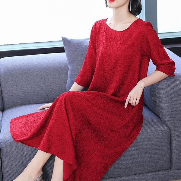 

casual dresses 2021 summer black half sleeve midi sundress spring vintage loose 4xl plus size dress women elegant bodycon party vestidos, Black;gray