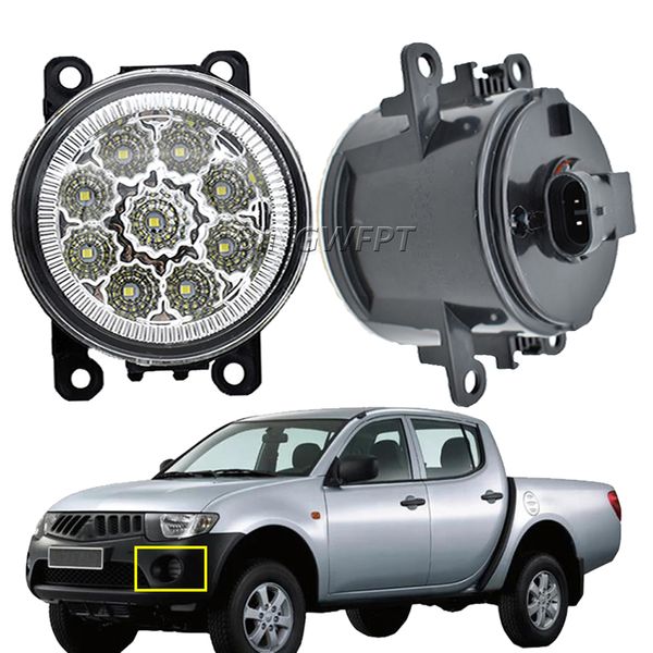 

2pcs car-styling 9pieces white yellow led fog lights 90mm h11 for mitsubishi l200 kb_t ka_t pickup 2005-2012