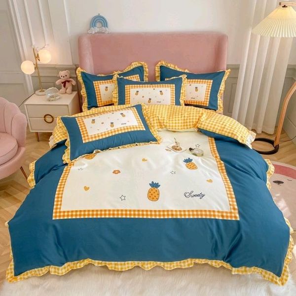 

bedding sets lovely pineapple a/b design duvet cover pillowcase bed sheet double soft home textile king  twin for kids oceania