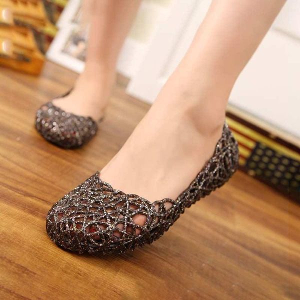 

sandals women 2021 summer fashion hollowed flats shoes lighted beach woman zapatos de mujer, Black