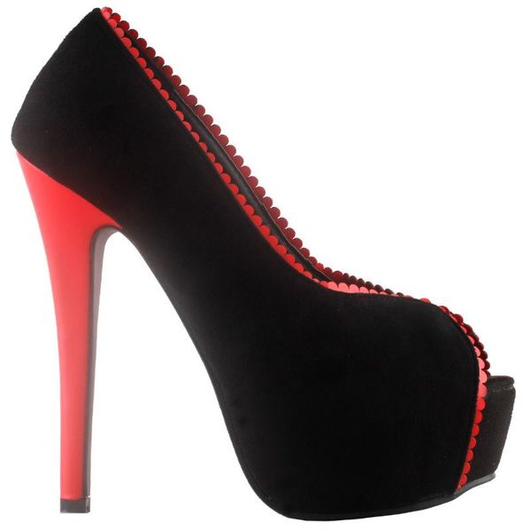 

lf80874 show story women two tone peeptoe hidden platform stiletto heel dress pumps, Black