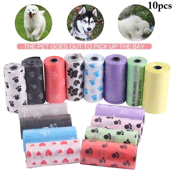

dog car seat covers 10rolls 150pcs clean refill garbage bag cute printing cat poop bags for outdoor home pet cleaning supplies random color