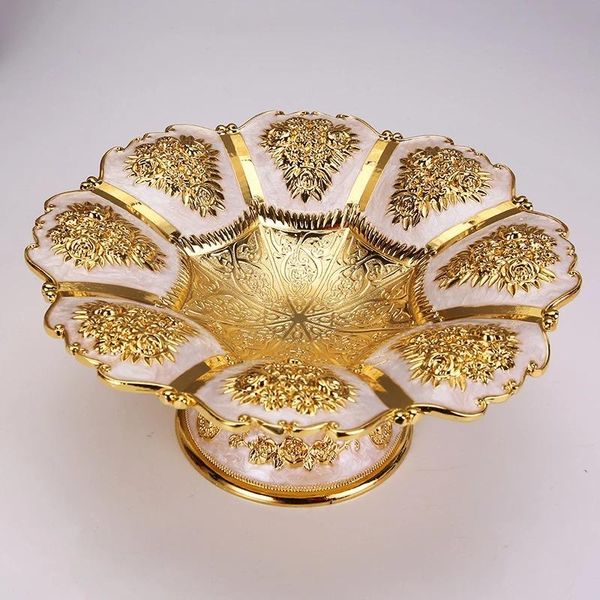 

kitchen storage & organization elegant luxury fruit plate snack tray home nut bowl deskorganizer decoration gold and silver ornaments