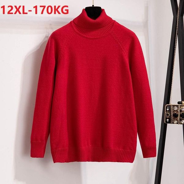 

women's sweaters winter women turtleneck sweater underwear plus size 8xl 12xl 10xl female big loose red 150kg 58 60 64, White;black