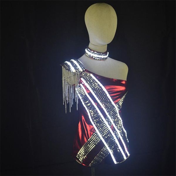 

party decoration p86 singer stage dance led costumes luminous light female bodysuit evening dress dj perform outfit bar clothe ds