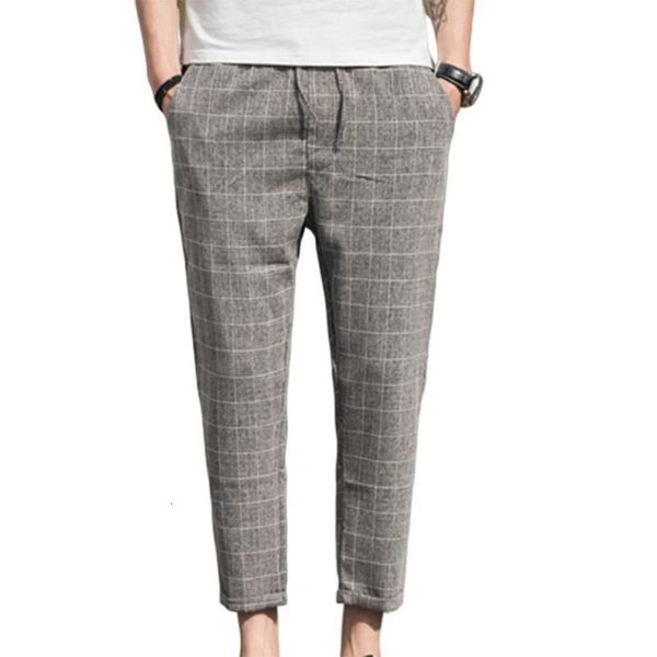 

en's plus size plate drawing board pockets elastic waist pencil ninth booklet recycling man broek casual streetwear, Black