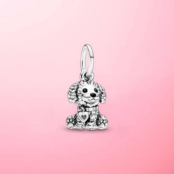 

new fashion 925 sterling silver poodle puppy dog pet dangle charm beads fit original pandora charm bracelet necklace jewelry