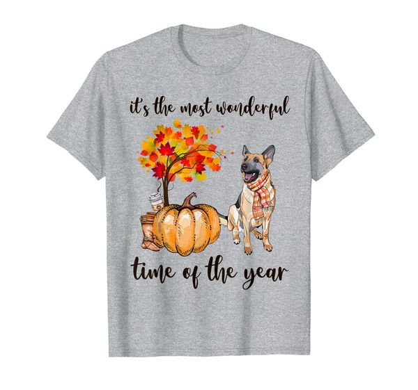 

it's the most wonderful time of the year german shepherd t-shirt, White;black