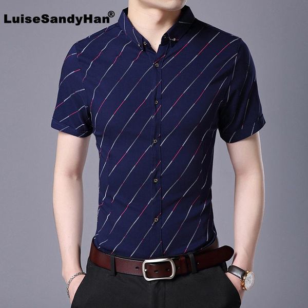 

men's casual shirts 2021 fashion brand designer shirt mens summer print button up short sleeve slim fit streetwear workout camisa, White;black