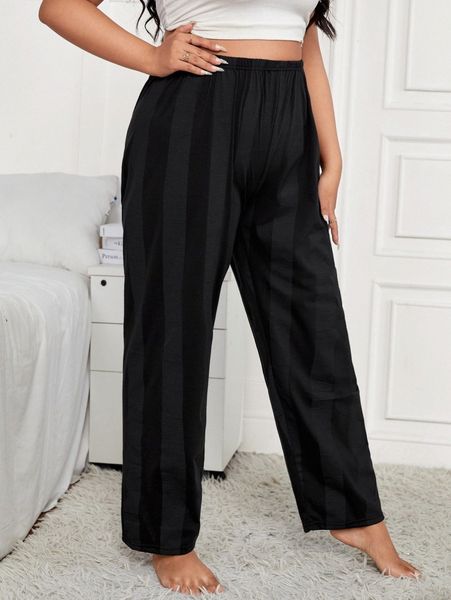 

plus two tone sleep pants i6bq#, Black;white