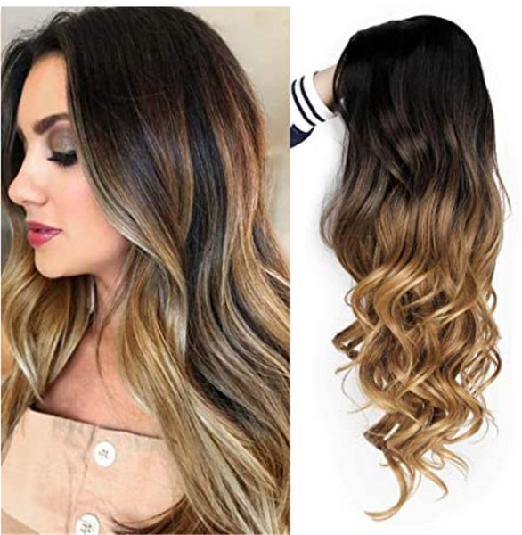 

wig wigs rose mesh headgear gradient brown curly hair, Black