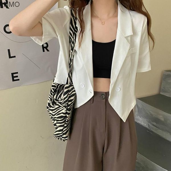 

women's suits & blazers spring blazer coat 2021 korean short versatile casual slim sleeve cardigan suit, White;black