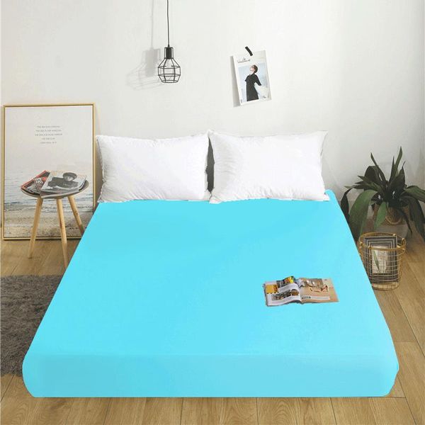 

sheets & sets 1pc 100% cotton fitted sheet reactive solid color mattress cover adjustable natural four corners with elastic band bed