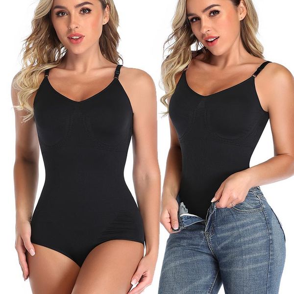 

women's shapers bodysuit shapewear women full body shaper waist trainer belly seamless slimming underwear fajas belt tummy control dail, Black;white