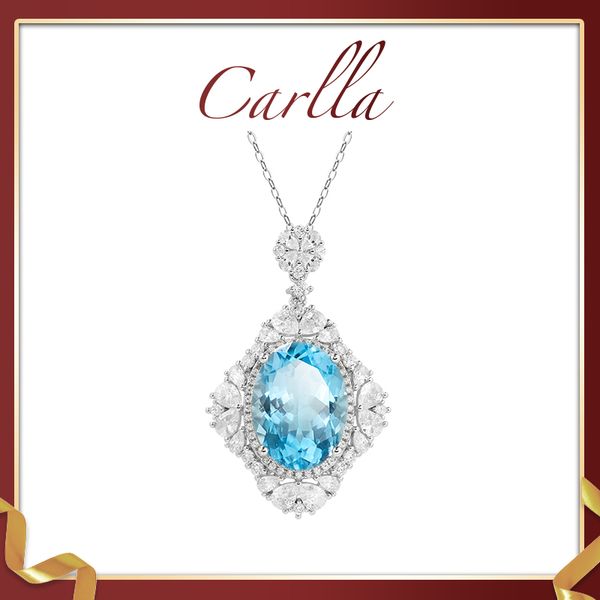 

925 silver sky blue z pendant s925 necklace luxurious minority designer ins necklacess goddess necklaces