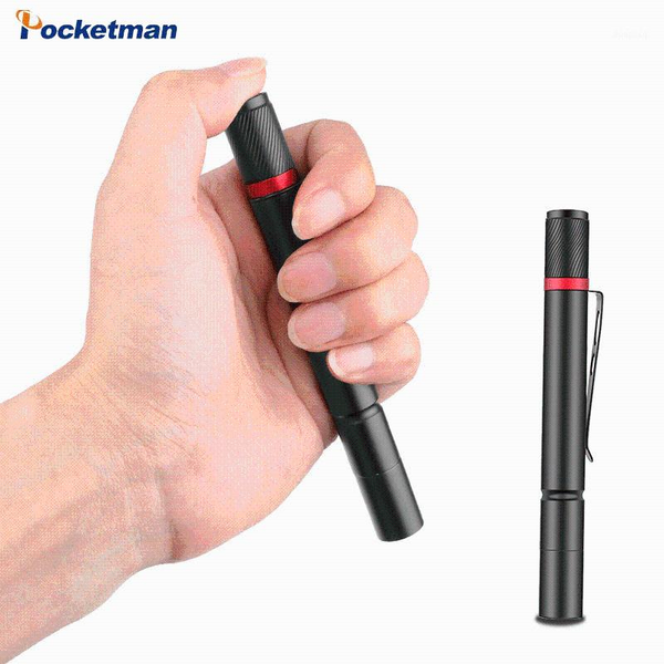 

flashlights torches 4000 lm xpe handheld pen pocket torch camping fishing super mini led clip check light 1 battery