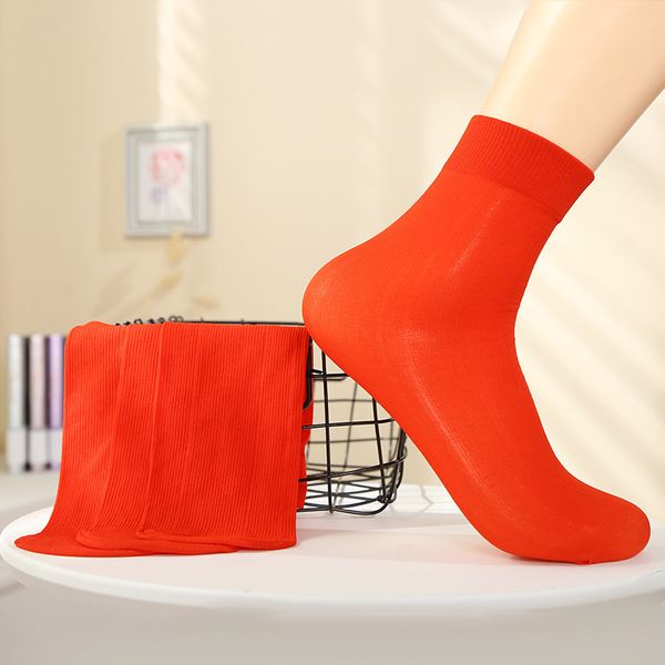 

new disposable business orange red benmingnian socks middle tube c0224, Black