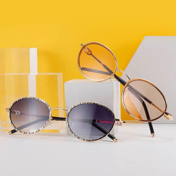 

sunglasses super classy women oval fashion luxury small frame round sun glasses metal printing circle shades for female uv400, White;black