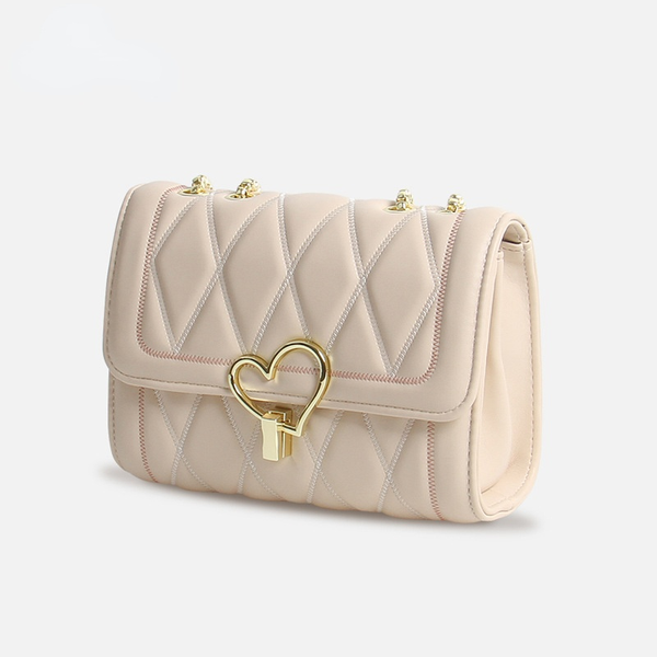 

2021 spring and summer new ladies fashion shoulder bag rhombus embroidery thread love lock diagonal bag