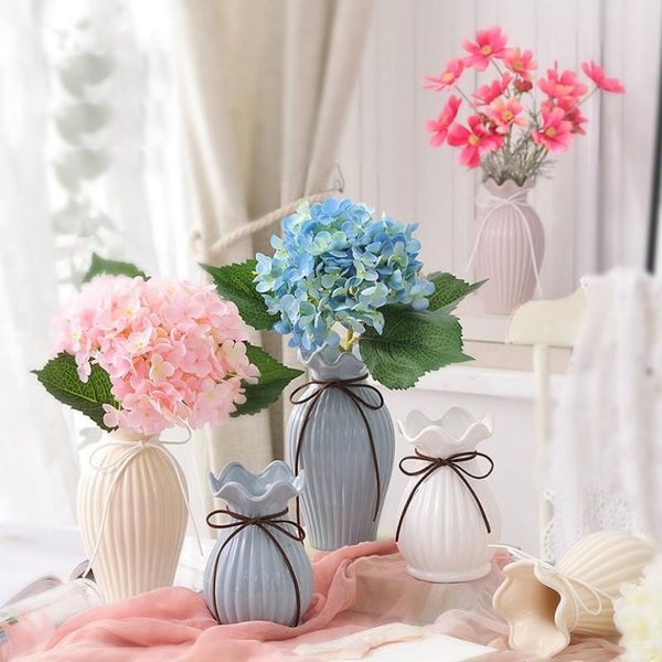 

vases european ceramic vase decoration crafts white/blue porcelain flower centerpieces for weddings dry flowers home