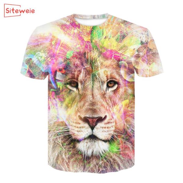 

men's t-shirts siteweie summer t shirt men 3d lion printed funny gothic streetwear fashion casual dry quickly short sleeve tee g278, White;black