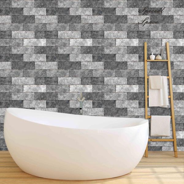Wallpapers 3meter banheiro impermeável parede fronteiras adesivo autoadesivo telha papel de parede PVC Decor