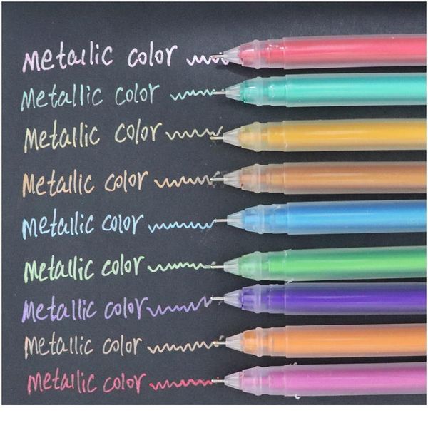 

9pcs/set glitter pen metallic color changing flash marker gel pens drawing scrapbook album journal diy kawaii stationer jllvrc