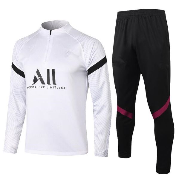 

2021 2022 mbappe men soccer tracksuit survetement 8548 maillot de foot marquinhos di maria kimpembe football jogging training suit chandal, Black