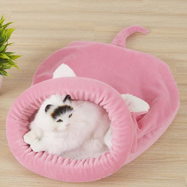 

cat beds & furniture soft warm sleeping bed pets winter coral fleece bag for puppy small dogs mat kennel house products