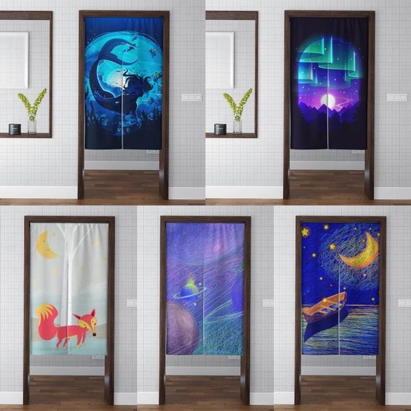 

curtain & drapes cartoon animal printed door child bedroom kitchen curtains decoration home entrance customizable for room
