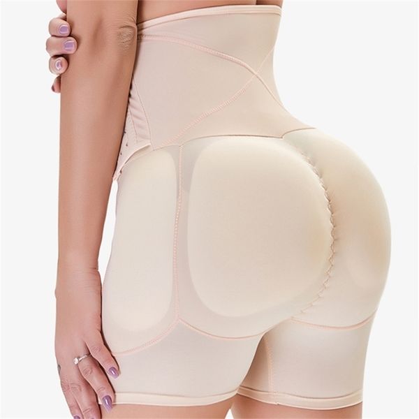 Velssut Cintura alta Mulheres Butt Lifter Controle Calcinha com Pad Hip Enhancer Push Up Corpo Shaper Pant Underwear 211218