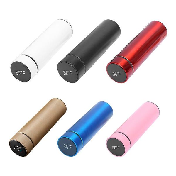 

water bottles smart 304 stainless steel vacuum cup led temperature digital display portable drink bottle